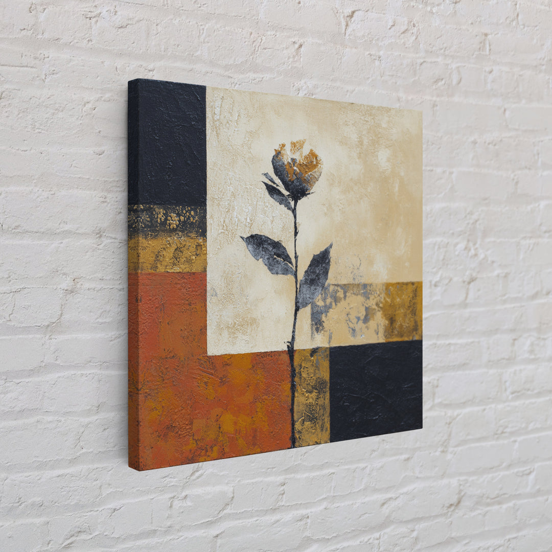 Single Flower Stem Framed Canvas Print, Minimalist Art, Modern Wall Art, Living Room Decor, Fine Art, Minimal, MIN-1x1-84