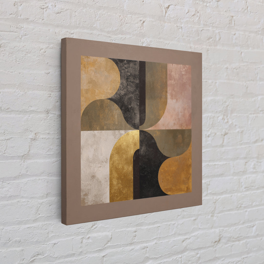 Single Gold Line Curve on Charcoal Canvas Print, Minimalist Art, Contemporary Art, Living Room Decor, Abstract Art, Minimal, MIN-1x1-89