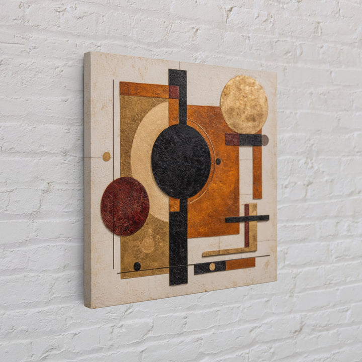 Single Black Circle on Warm Ivory Ground Canvas Print, Minimalist Art, Art Prints, Living Room Decor, Oil Painting, Minimal, MIN-1x1-97