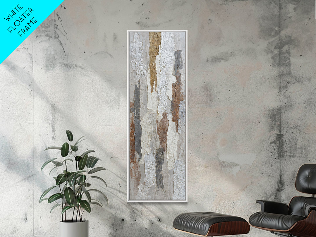 White on White Plaster Texture Study Canvas Print, Minimalist Art, Abstract Painting, Living Room Decor, Fine Art, Minimal, MIN-1x3-100