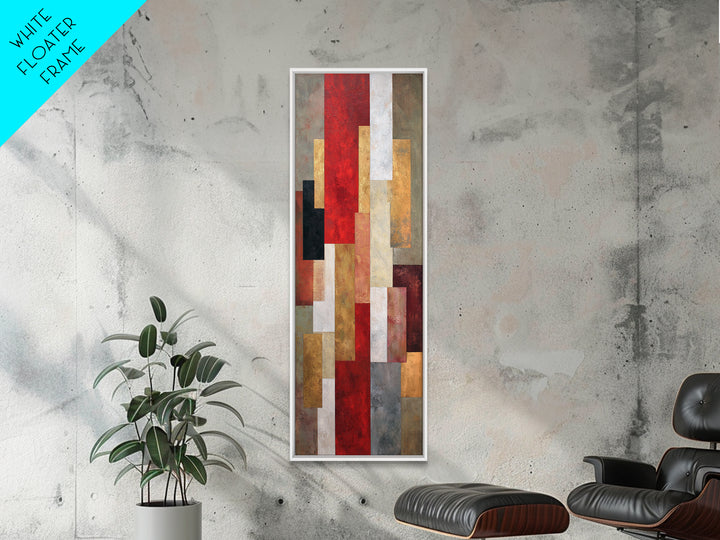 One Red Square Balanced Canvas Print, Minimalist Art, Abstract Painting, Living Room Decor, Fine Art, Minimal, MIN-1x3-22