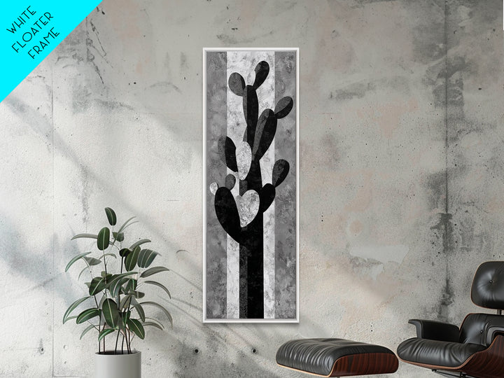 Black and White Cactus Silhouette Canvas Print, Minimalist Art, Minimalist, Living Room Decor, Fine Art, Minimal, Black Art, MIN-1x3-32