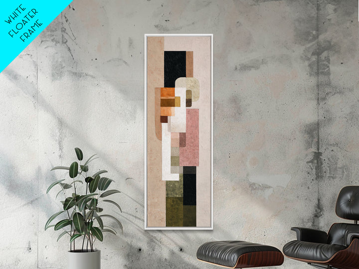 Calm Rectangle Composition Framed Canvas Print, Minimalist Art, Digital Prints, Living Room Decor, Fine Art, Minimal, MIN-1x3-36