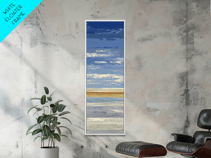 Simple Blue Horizon Canvas Print, Minimalist Art, Neutral Decor, Living Room Decor, Oil Painting, Minimal, Home Decor, MIN-1x3-42