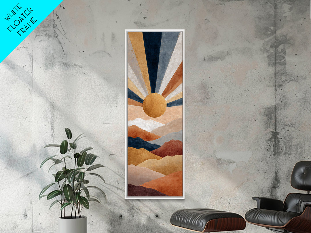 Simple Geometric Sun Canvas Print, Minimalist Art, Modern Wall Art, Living Room Decor, Fine Art, Minimal, Textured Painting, MIN-1x3-51