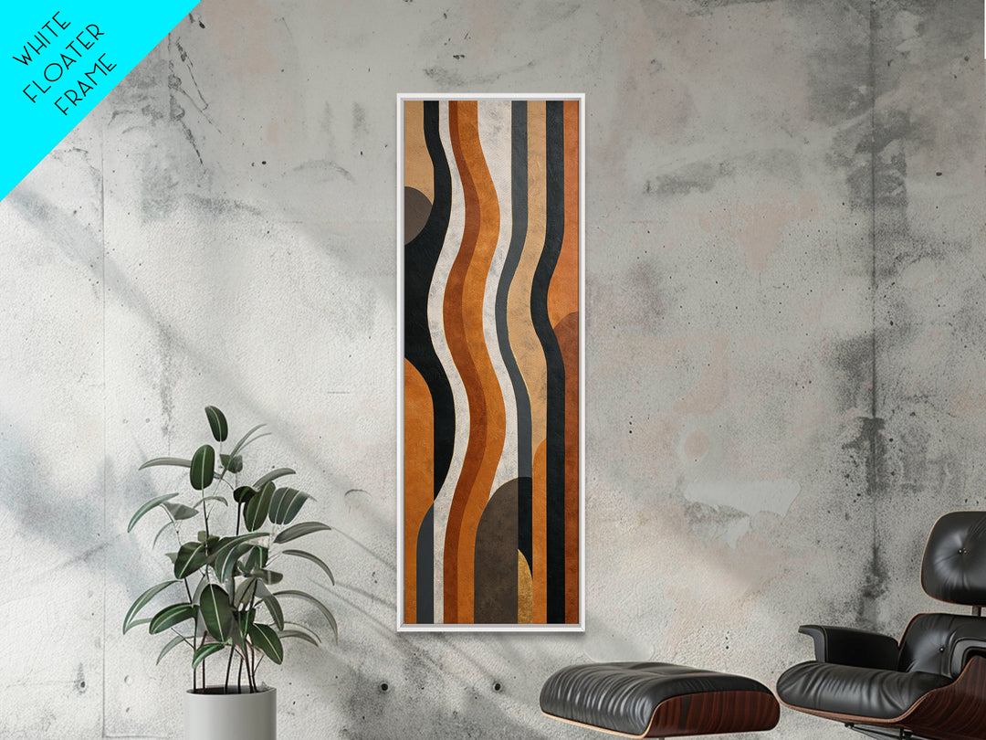 Single Gold Line Curve on Charcoal Framed Canvas Print, Minimalist Art, Living Room Decor, Abstract Art, Minimal, MIN-1x3-53