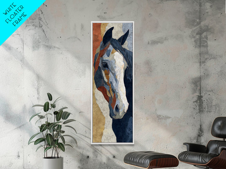Minimal Horse Contour Framed Canvas Print, Minimalist Art, Modern Art, Living Room Decor, Oil Painting, Minimal, MIN-1x3-54