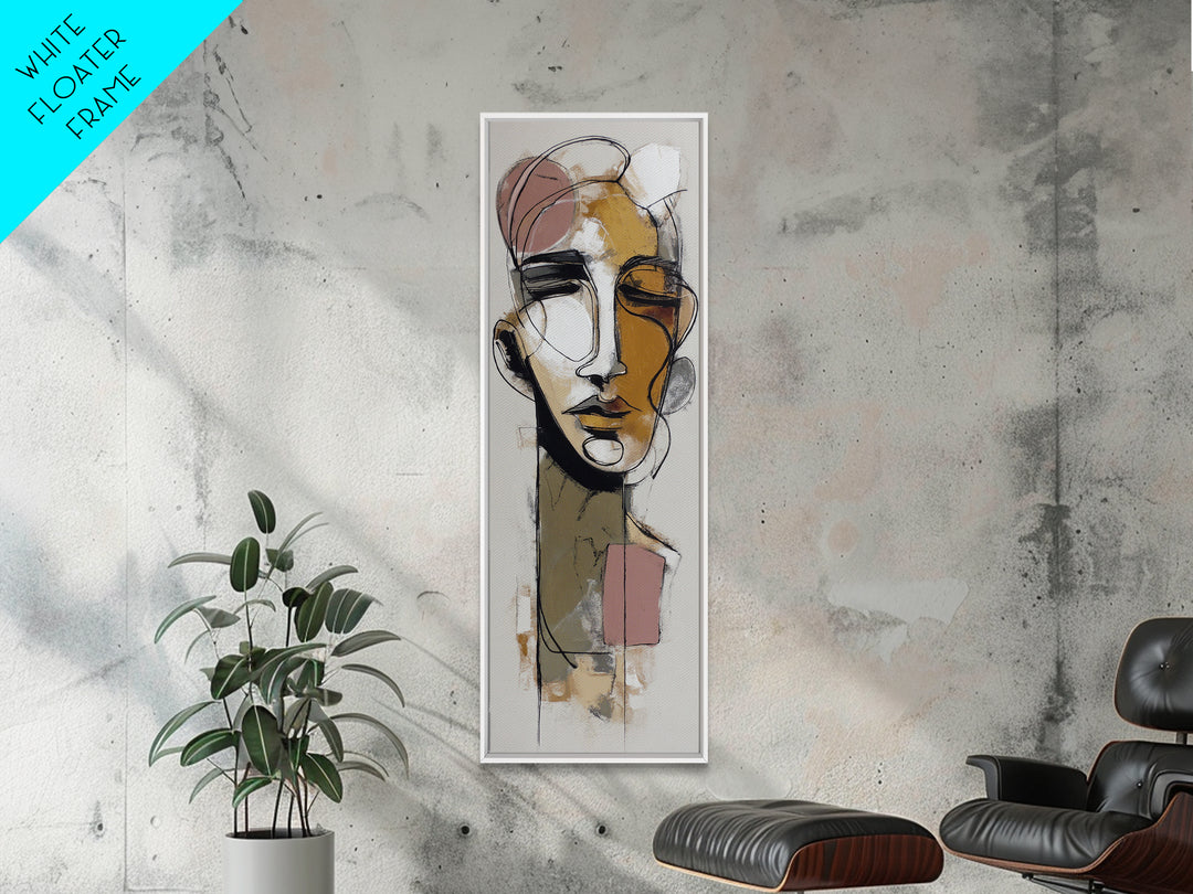Single Continuous Line Female Face Canvas Print, Minimalist Art, Minimalist, Living Room Decor, Oil Painting, Minimal, MIN-1x3-65