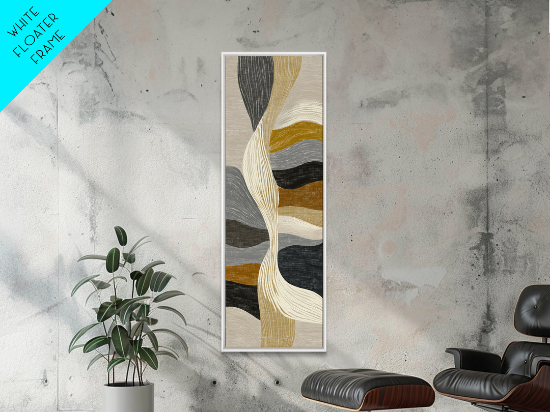 Two Overlapping Organic Shapes Framed Canvas Print, Minimalist Art, Abstract Painting, Living Room Decor, Fine Art, Minimal, MIN-1x3-79