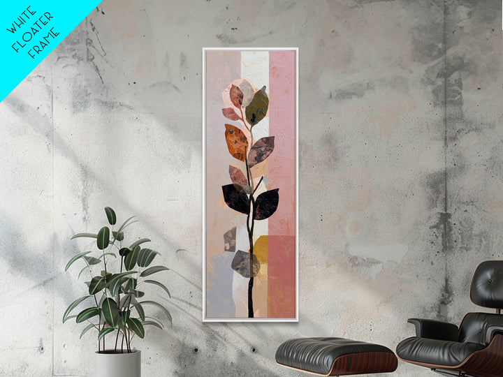 Minimal Branch Silhouette Framed Canvas Print, Minimalist Art, Statement Artwork, Living Room Decor, Fine Art, Minimal, MIN-1x3-87