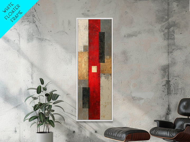 One Red Square Balanced Canvas Print, Minimalist Art, Room Decor, Living Room Decor, Fine Art, Minimal, Art Print, MIN-1x3-94