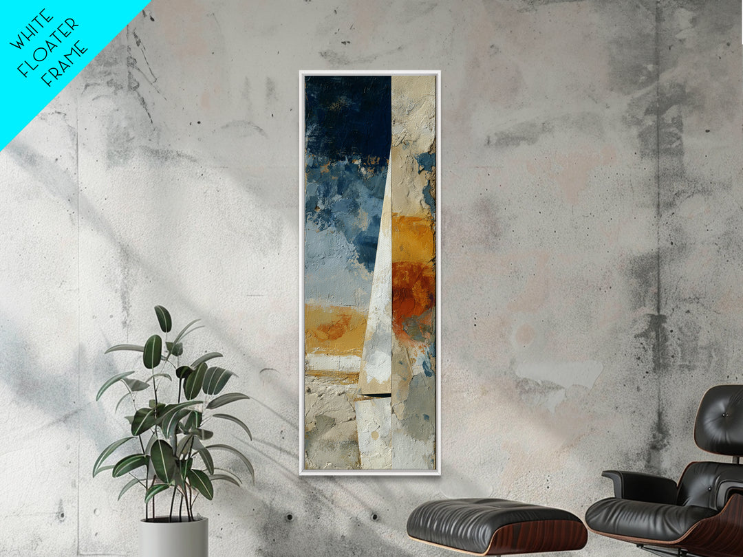 Tiny Sailboat under Open Sky Canvas Print, Minimalist Art, Textured Painting, Living Room Decor, Fine Art, Minimal, MIN-1x3-98