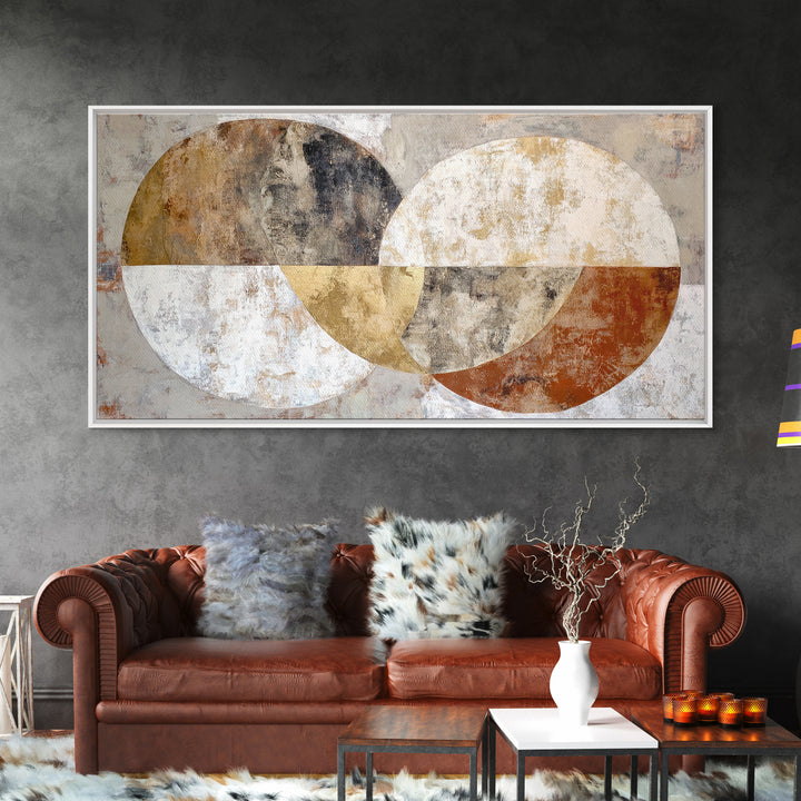 Two Overlapping Organic Shapes Framed Canvas Print, Minimalist Art, Home Decor, Living Room Decor, Abstract Art, Minimal, MIN-2x1-15
