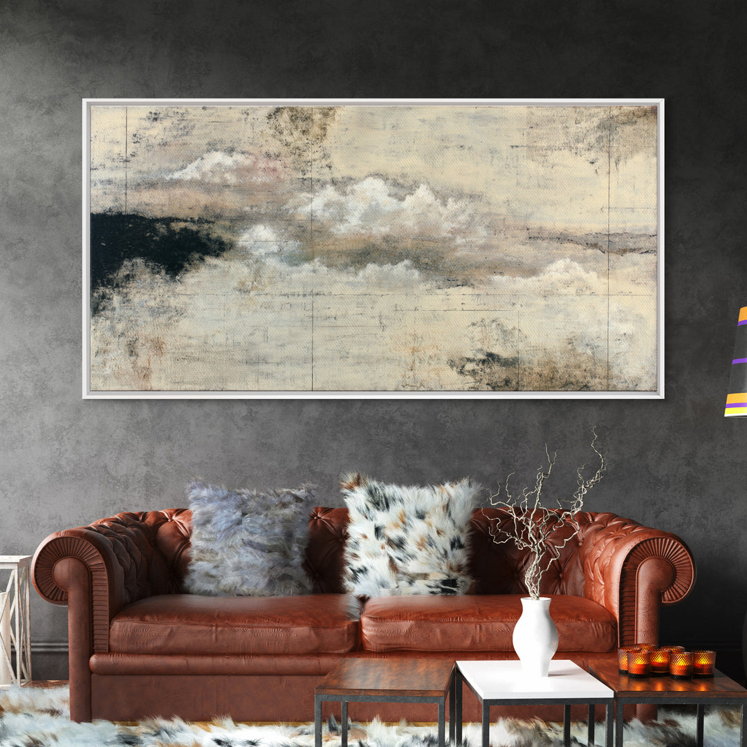 Small Cloud Study Canvas Print, Minimalist Art, Digital Prints, Living Room Decor, Minimal, Printable Art, Abstract Wall Art, MIN-2x1-17