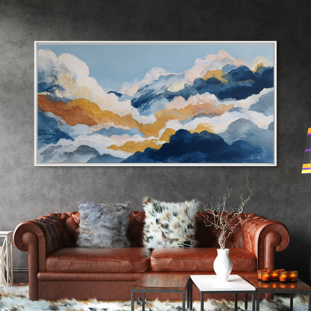 Small Cloud Study Canvas Print, Minimalist Art, Digital Prints, Living Room Decor, Minimal, Printable Art, Abstract Wall Art, MIN-2x1-41