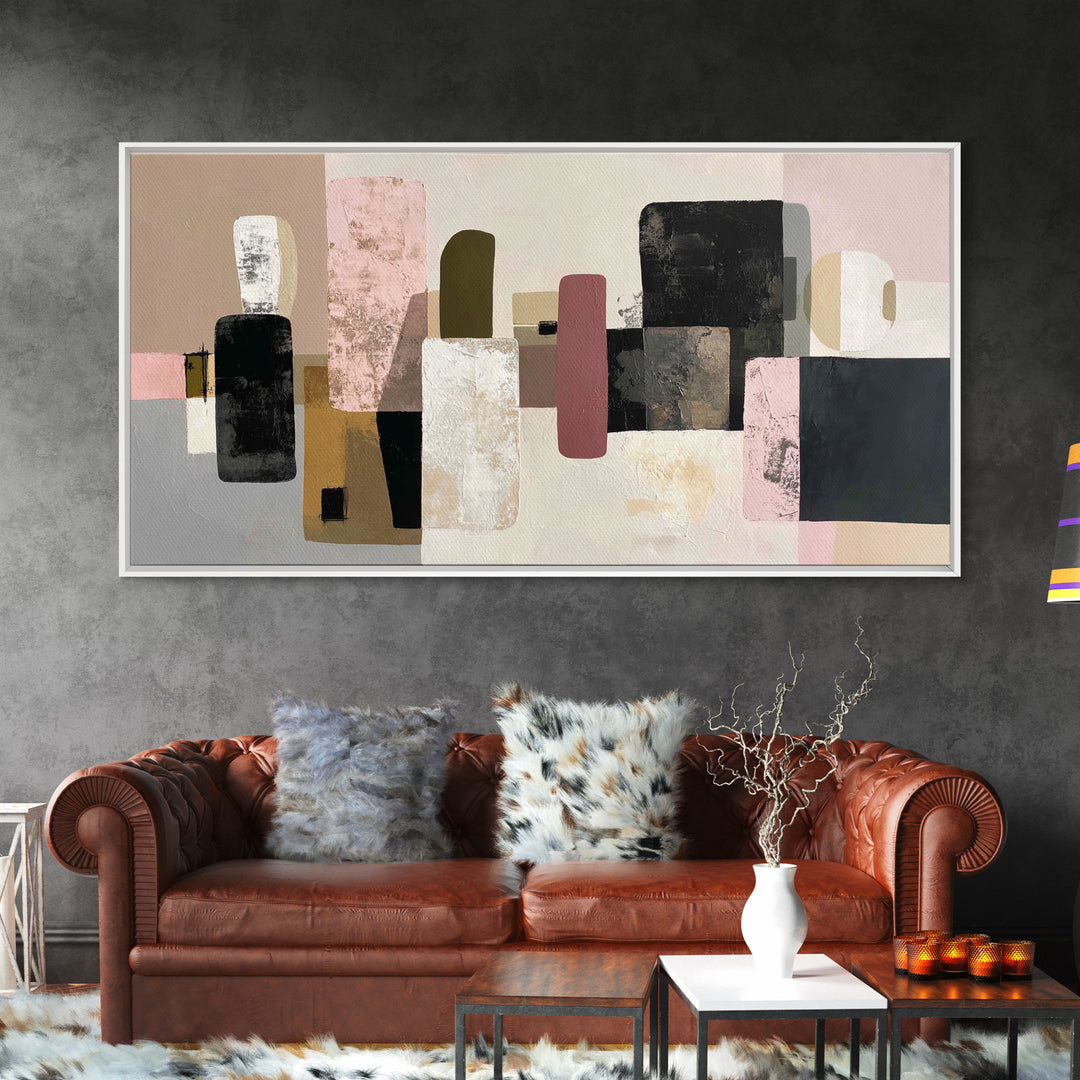 Quiet Stone Stack Framed Canvas Print, Minimalist Art, Abstract Art, Living Room Decor, Fine Art, Minimal, Modern Art, MIN-2x1-55