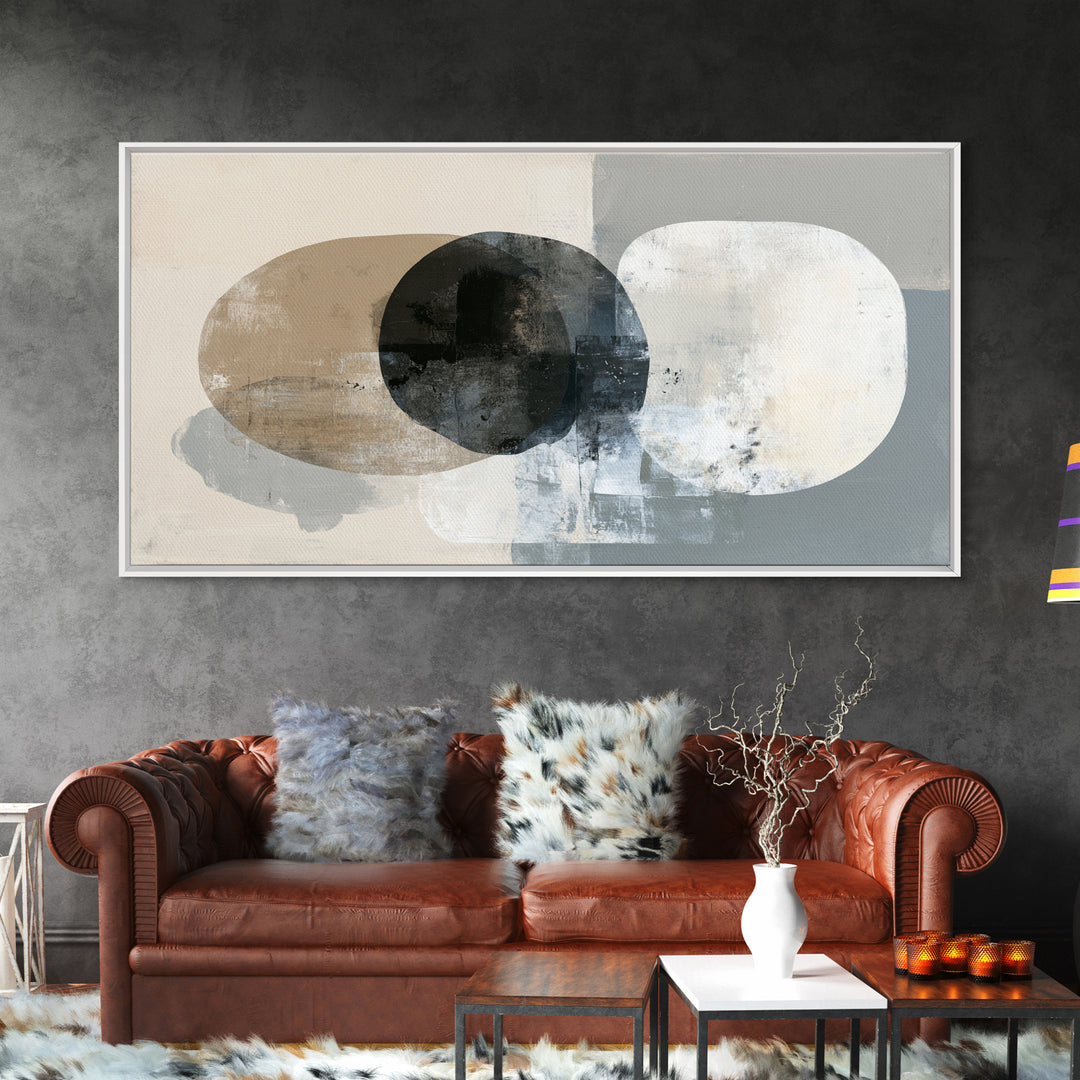 White on White Plaster Texture Study Framed Canvas Print, Minimalist Art, Art Prints, Living Room Decor, Oil Painting, Minimal, MIN-2x1-60
