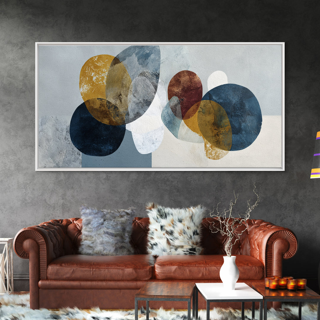 Two Overlapping Organic Shapes Canvas Print, Minimalist Art, Digital Print, Living Room Decor, Abstract Art, Minimal, MIN-2x1-63