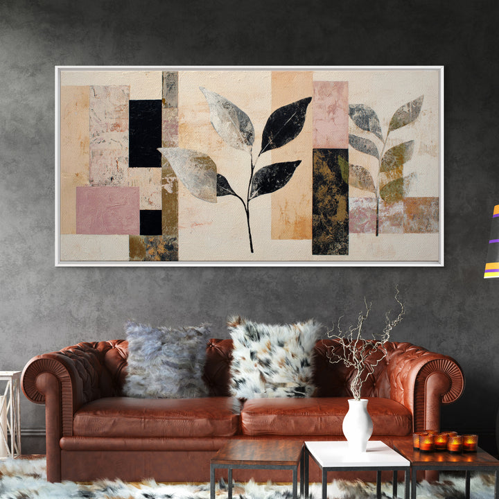 Minimal Branch Silhouette Canvas Print, Minimalist Art, Modern Wall Art, Living Room Decor, Fine Art, Minimal, MIN-2x1-71