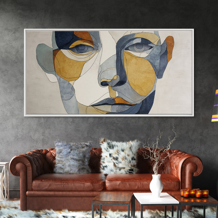 Single Continuous Line Female Face Canvas Print, Minimalist Art, Movie Poster, Living Room Decor, Minimal, Modern Wall Art, MIN-2x1-73