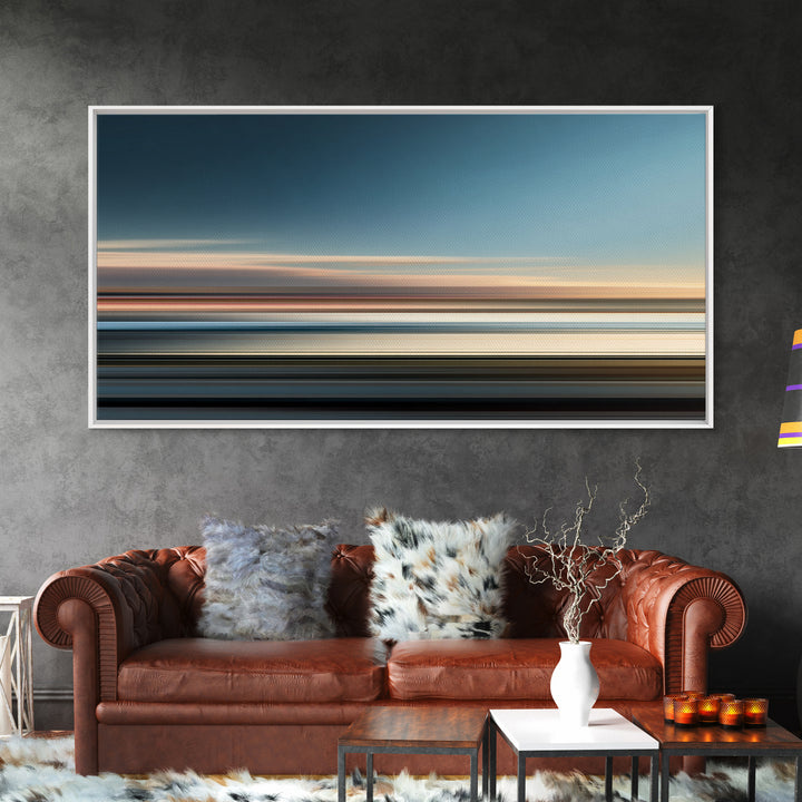 Simple Blue Horizon Canvas Print, Minimalist Art, Printable Wall Art, Living Room Decor, Fine Art, Minimal, Abstract Wall Art, MIN-2x1-74