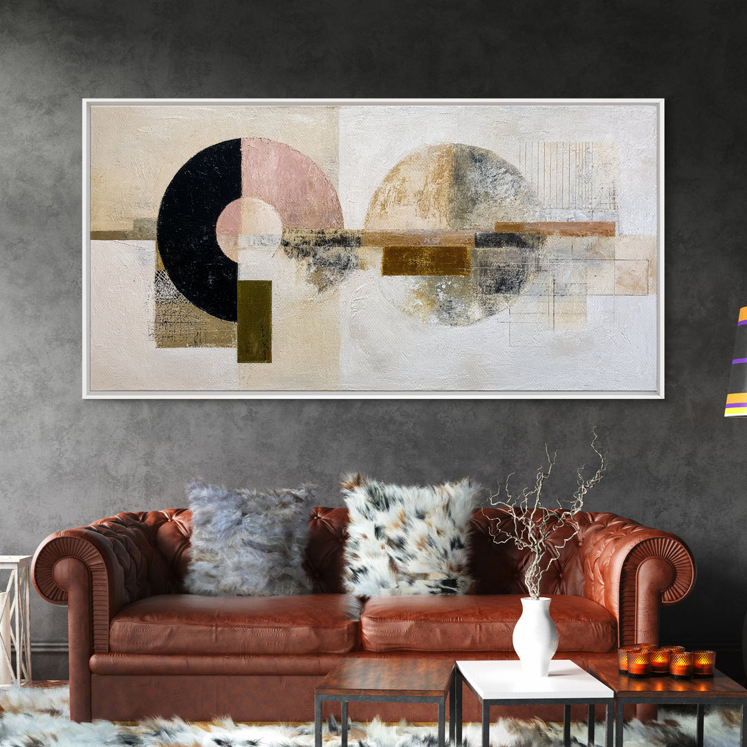 Minimal Moon over a Pale Ocean Canvas Print, Minimalist Art, Boho, Living Room Decor, Fine Art, Minimal, Abstract Painting, MIN-2x1-77