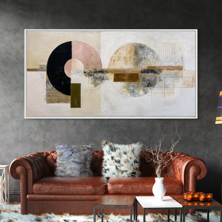 Minimal Moon over a Pale Ocean Canvas Print, Minimalist Art, Boho, Living Room Decor, Fine Art, Minimal, Abstract Painting, MIN-2x1-77