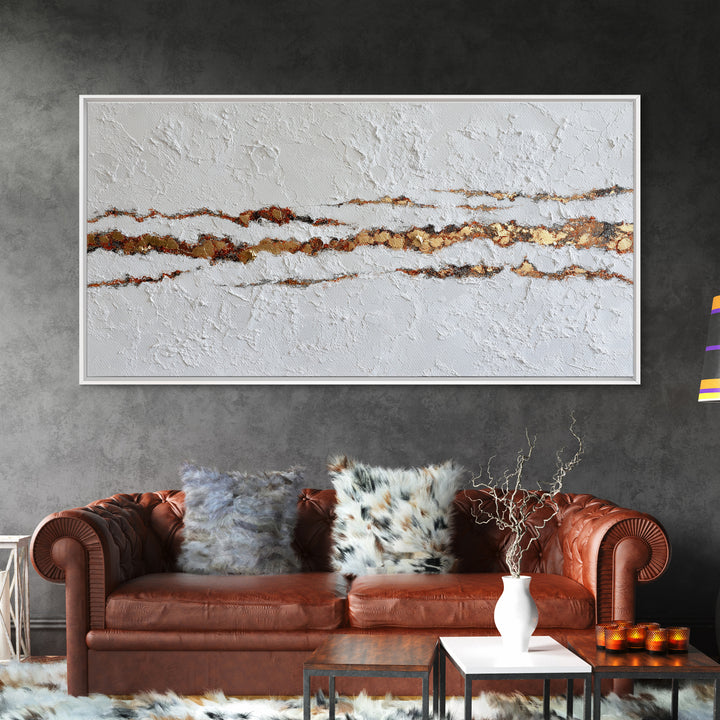 White on White Plaster Texture Study Framed Canvas Print, Minimalist Art, Digital Print, Living Room Decor, Fine Art, Minimal, MIN-2x1-84