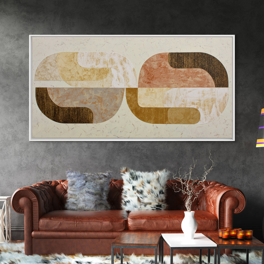 Two Overlapping Organic Shapes Framed Canvas Print, Minimalist Art, Unique Wall Art, Living Room Decor, Abstract Art, Minimal, MIN-2x1-87
