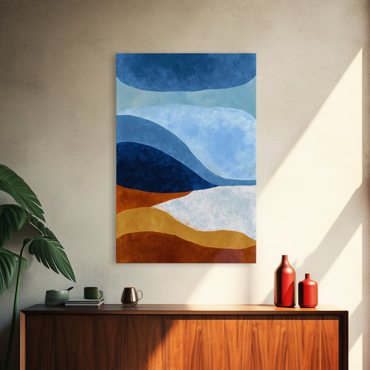 Simple Blue Horizon Canvas Print, Minimalist Art, Wall Art, Living Room Decor, Fine Art, Minimal, Large Wall Art, Movie Poster, MIN-2x3-14