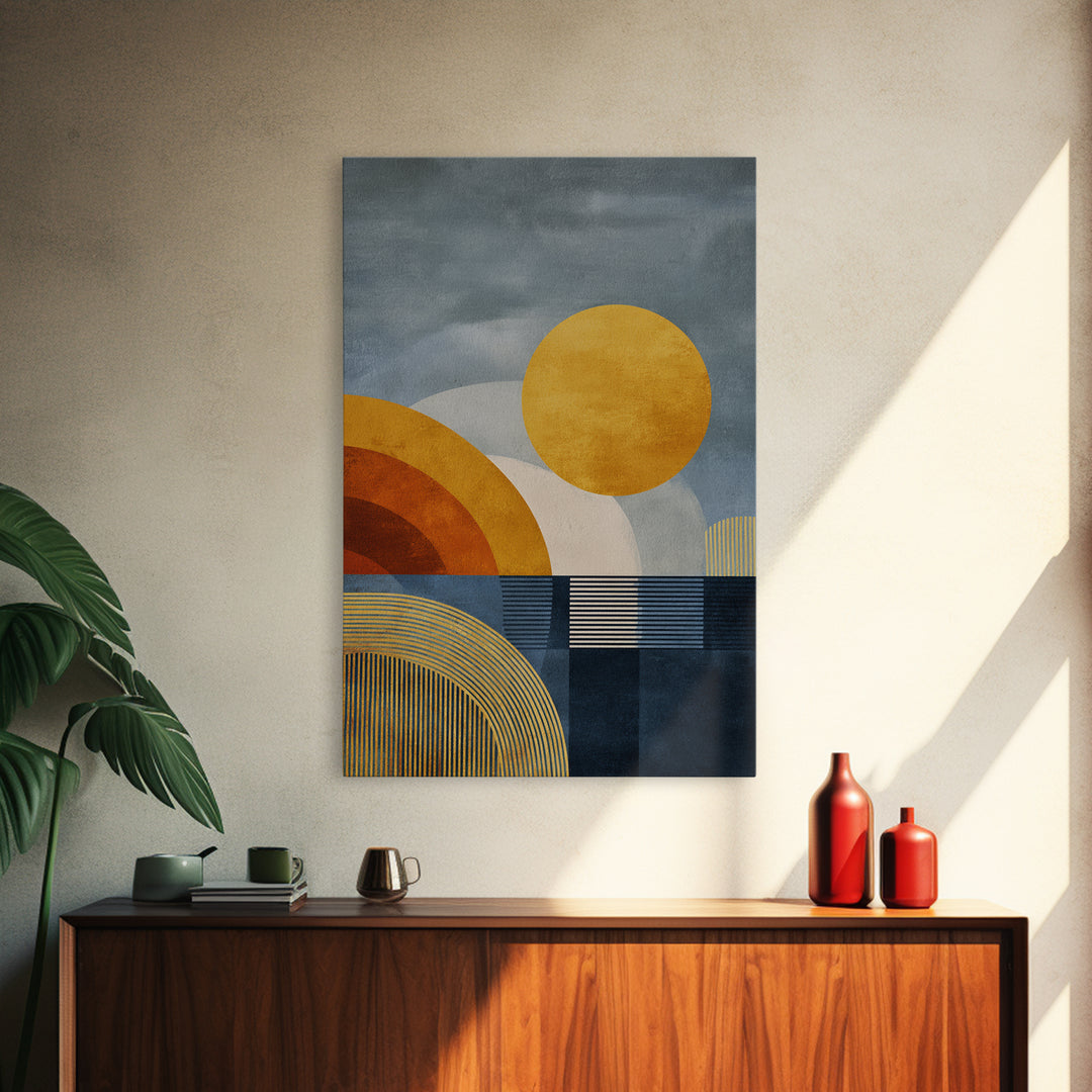 Simple Geometric Sun Canvas Print, Minimalist Art, Digital Prints, Living Room Decor, Abstract Art, Minimal, Printable Art, MIN-2x3-23