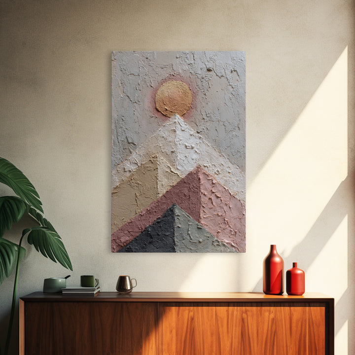Thin Line Mountain Framed Canvas Print, Minimalist Art, Minimalist, Living Room Decor, Fine Art, Minimal, Black Art, MIN-2x3-34