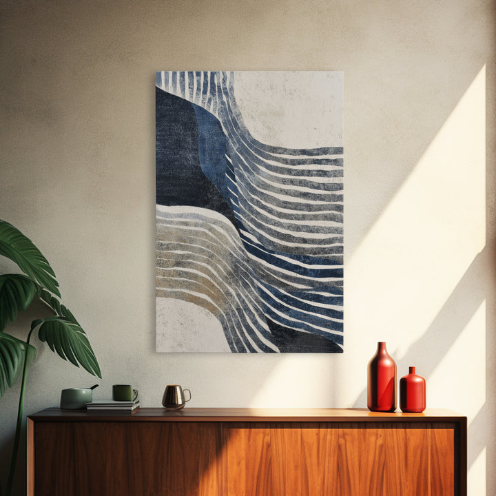 Minimal Abstract Wave Line Canvas Print, Minimalist Art, Large Wall Art, Living Room Decor, Minimal, Japanese Wall Art, MIN-2x3-45