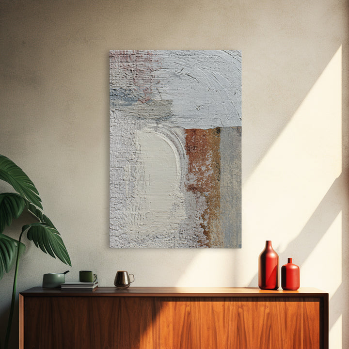 Small Cloud Study Framed Canvas Print, Minimalist Art, Boho, Living Room Decor, Oil Painting, Minimal, Abstract Painting, MIN-2x3-53