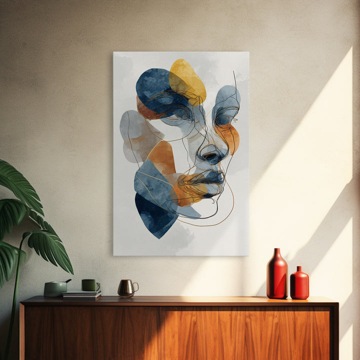 Single Continuous Line Female Face Canvas Print, Minimalist Art, Abstract Art, Living Room Decor, Fine Art, Minimal, Modern Art, MIN-2x3-61