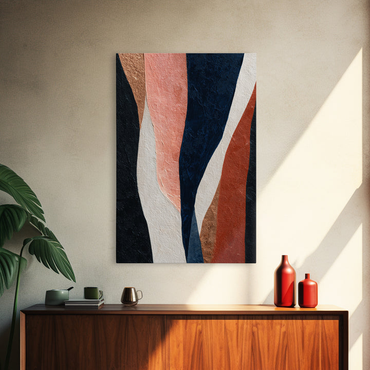Minimal Abstract Wave Line Framed Canvas Print, Minimalist Art, Digital Print, Living Room Decor, Abstract Art, Minimal, MIN-2x3-69