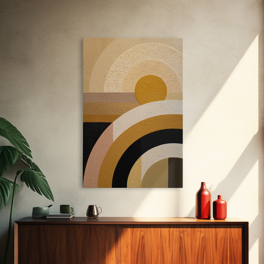 Simple Geometric Sun Canvas Print, Minimalist Art, Black Art, Living Room Decor, Fine Art, Minimal, Minimalist Wall Art, MIN-2x3-71