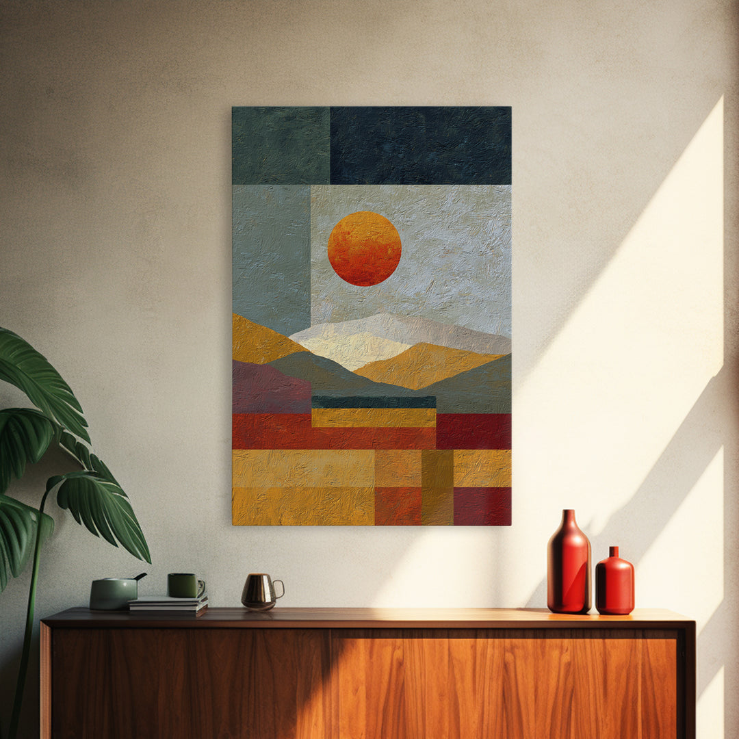 Simple Geometric Sun Canvas Print, Minimalist Art, Modern Art, Living Room Decor, Abstract Art, Minimal, Minimalist Decor, MIN-2x3-95