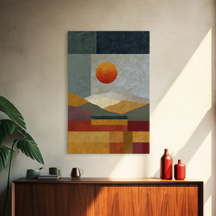Simple Geometric Sun Canvas Print, Minimalist Art, Modern Art, Living Room Decor, Abstract Art, Minimal, Minimalist Decor, MIN-2x3-95