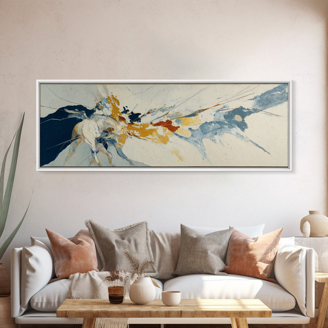Minimal Horse Contour Framed Canvas Print, Minimalist Art, Digital Prints, Living Room Decor, Fine Art, Minimal, Printable Art, MIN-3x1-10