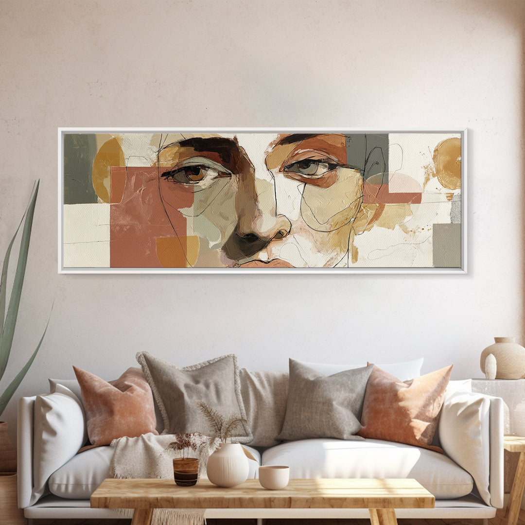 Single Continuous Line Female Face Canvas Print, Minimalist Art, Japanese Wall Art, Living Room Decor, Fine Art, Minimal, MIN-3x1-21
