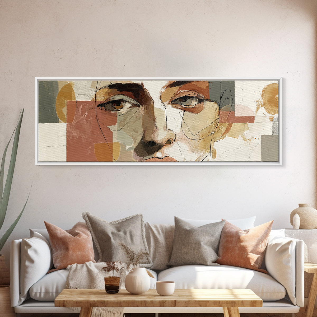 Single Continuous Line Female Face Canvas Print, Minimalist Art, Japanese Wall Art, Living Room Decor, Fine Art, Minimal, MIN-3x1-21