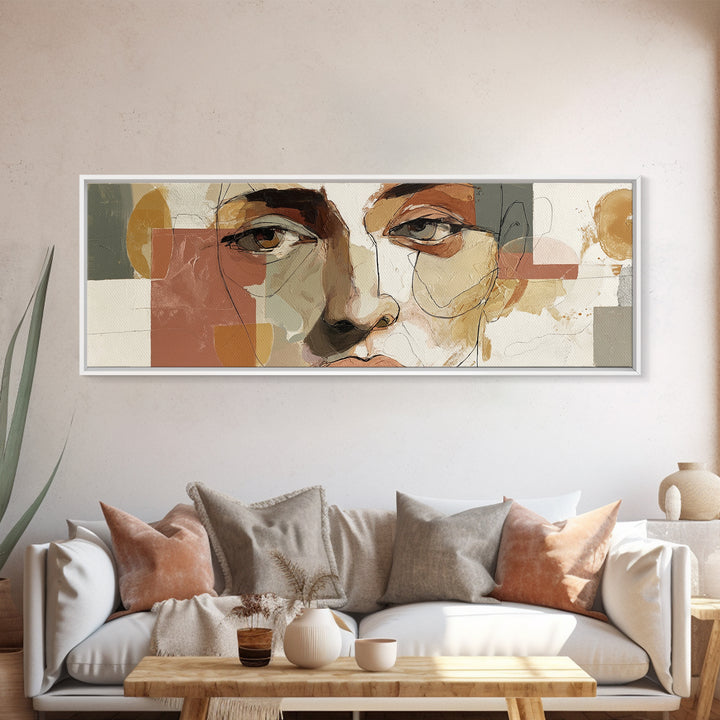Single Continuous Line Female Face Canvas Print, Minimalist Art, Japanese Wall Art, Living Room Decor, Fine Art, Minimal, MIN-3x1-21