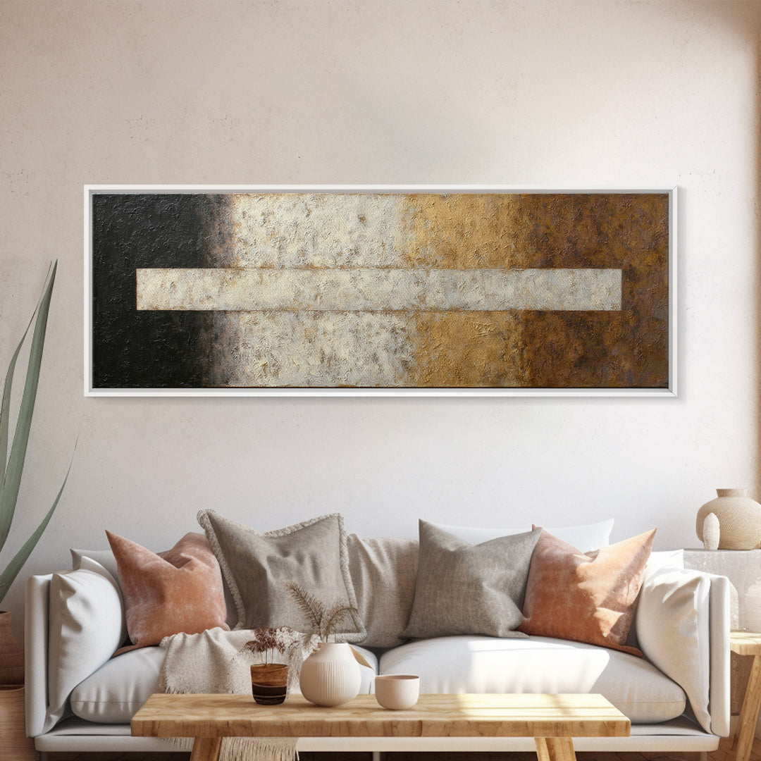 Calm Rectangle Composition Canvas Print, Minimalist Art, Neutral Decor, Living Room Decor, Fine Art, Minimal, Home Decor, MIN-3x1-40