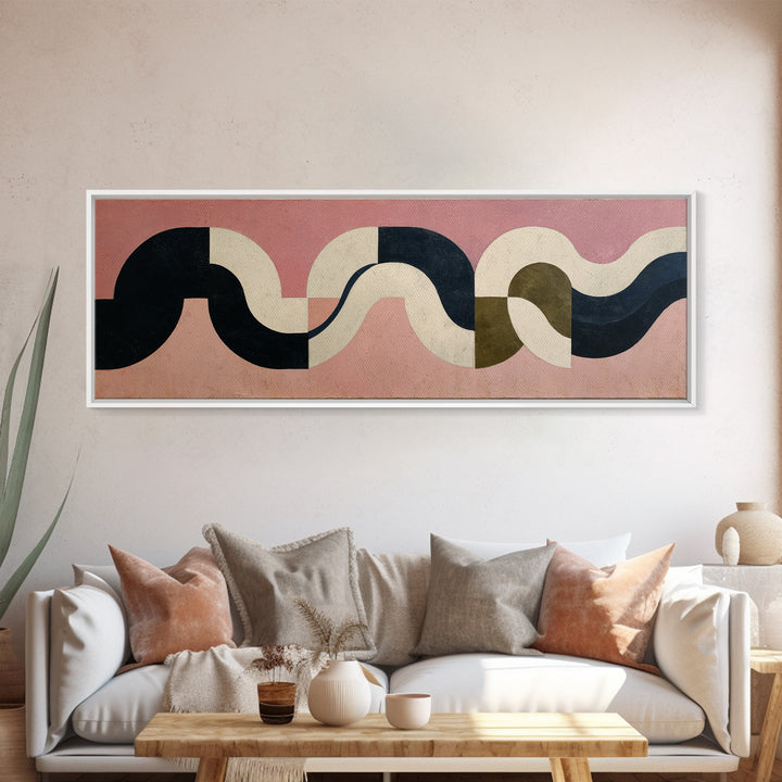Minimal Abstract Wave Line Framed Canvas Print, Minimalist Art, Canvas Tote Bag, Living Room Decor, Abstract Art, Minimal, MIN-3x1-5
