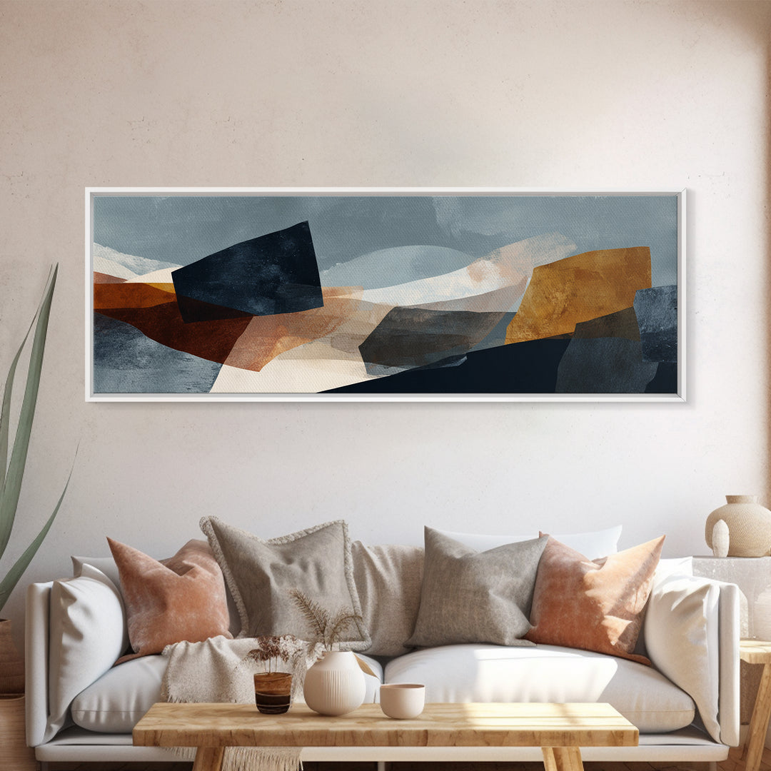 Quiet Stone Stack Framed Canvas Print, Minimalist Art, Art Print, Living Room Decor, Fine Art, Minimal, Abstract Wall Art, MIN-3x1-51