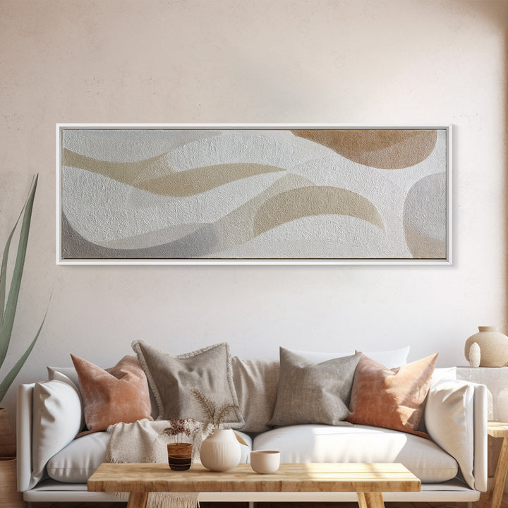 White on White Plaster Texture Study Framed Canvas Print, Minimalist Art, Minimalist Decor, Living Room Decor, Minimal, MIN-3x1-56
