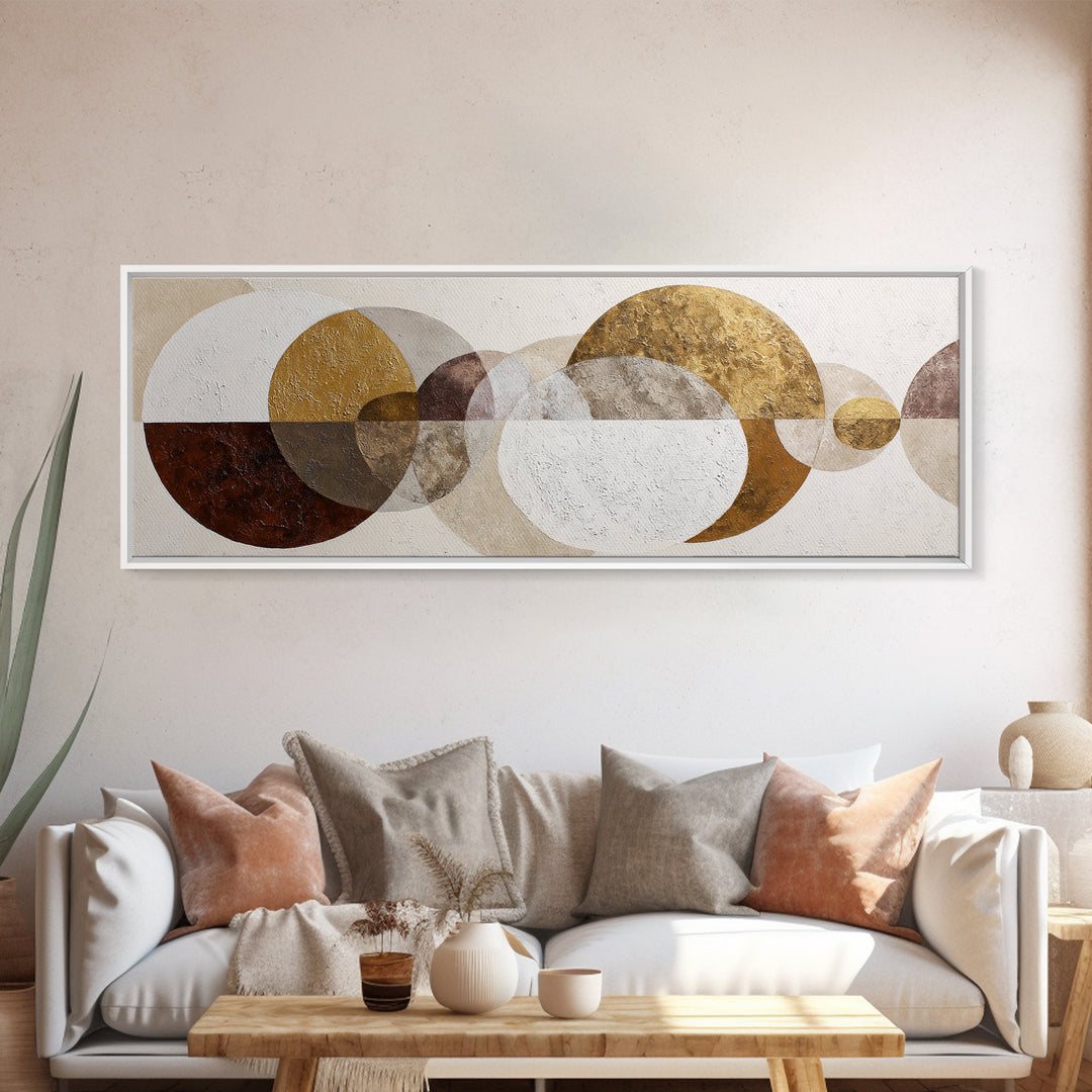 Two Overlapping Organic Shapes Framed Canvas Print, Minimalist Art, Wall Decor, Living Room Decor, Abstract Art, Minimal, MIN-3x1-59