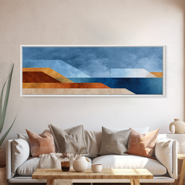 Simple Blue Horizon Canvas Print, Minimalist Art, Wall Art, Living Room Decor, Fine Art, Minimal, Large Wall Art, Movie Poster, MIN-3x1-70