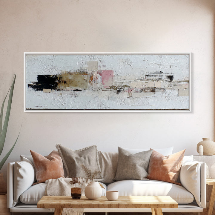 White on White Plaster Texture Study Canvas Print, Minimalist Art, Wall Decor, Living Room Decor, Minimal, Abstract Art, MIN-3x1-80